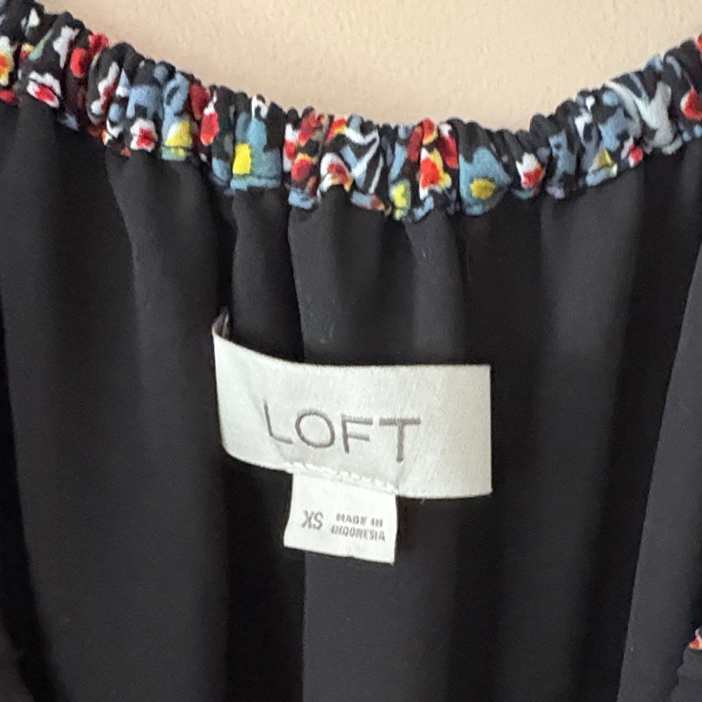 Loft Floral Black Dress - Picture 3 of 4